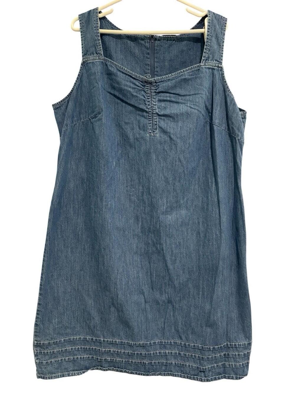 Faded Glory Y2K  Women's Jean Tank Dress Size 22W Vintage Denim